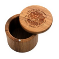 Round Bamboo Salt Box